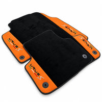Floor Mats Set with Trunk Mat For Lamborghini Urus S With Orange Alcantara Leather - AutoWin