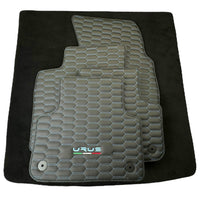 Floor Mats Set with Trunk Mat for Lamborghini Urus with Black Leather - AutoWin