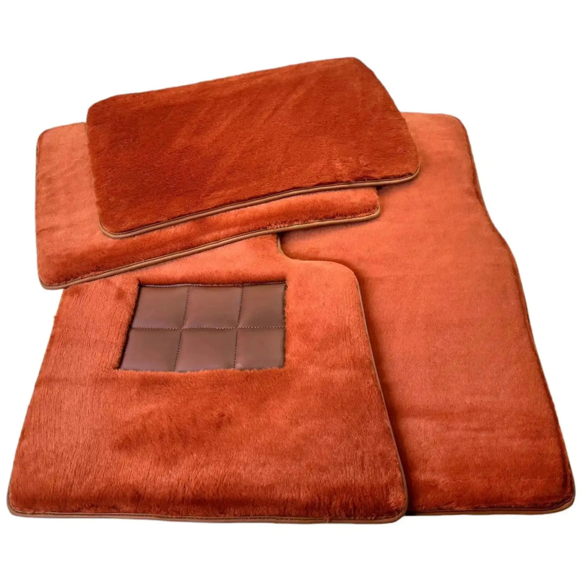 Ginger Color Sheepskin Floor Mats for Rolls-Royce Ghost Series II (2021-2024) - AutoWin