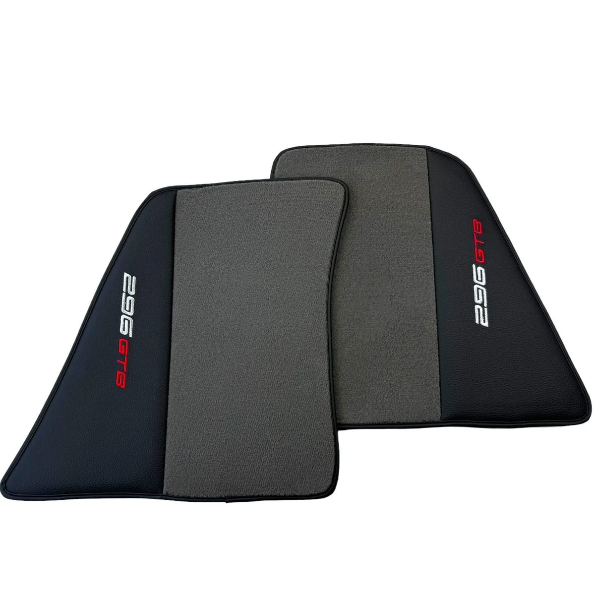 Gray Floor Mats for Ferrari 296 GTB (2022-2027) with Leather - AutoWin