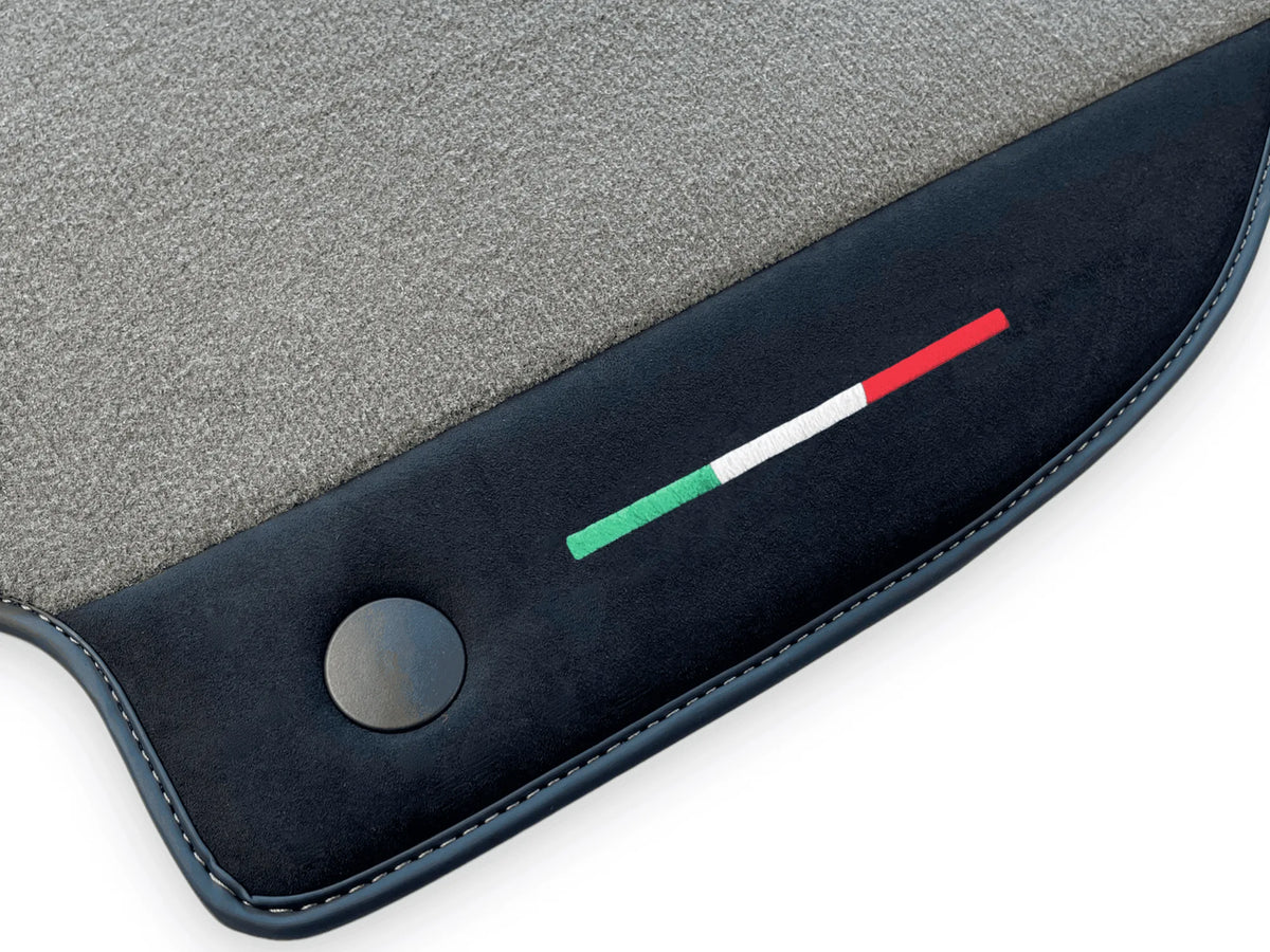 Gray Floor Mats For Ferrari 488 GTB 2015-2022 Carpets With Alcantara Leather