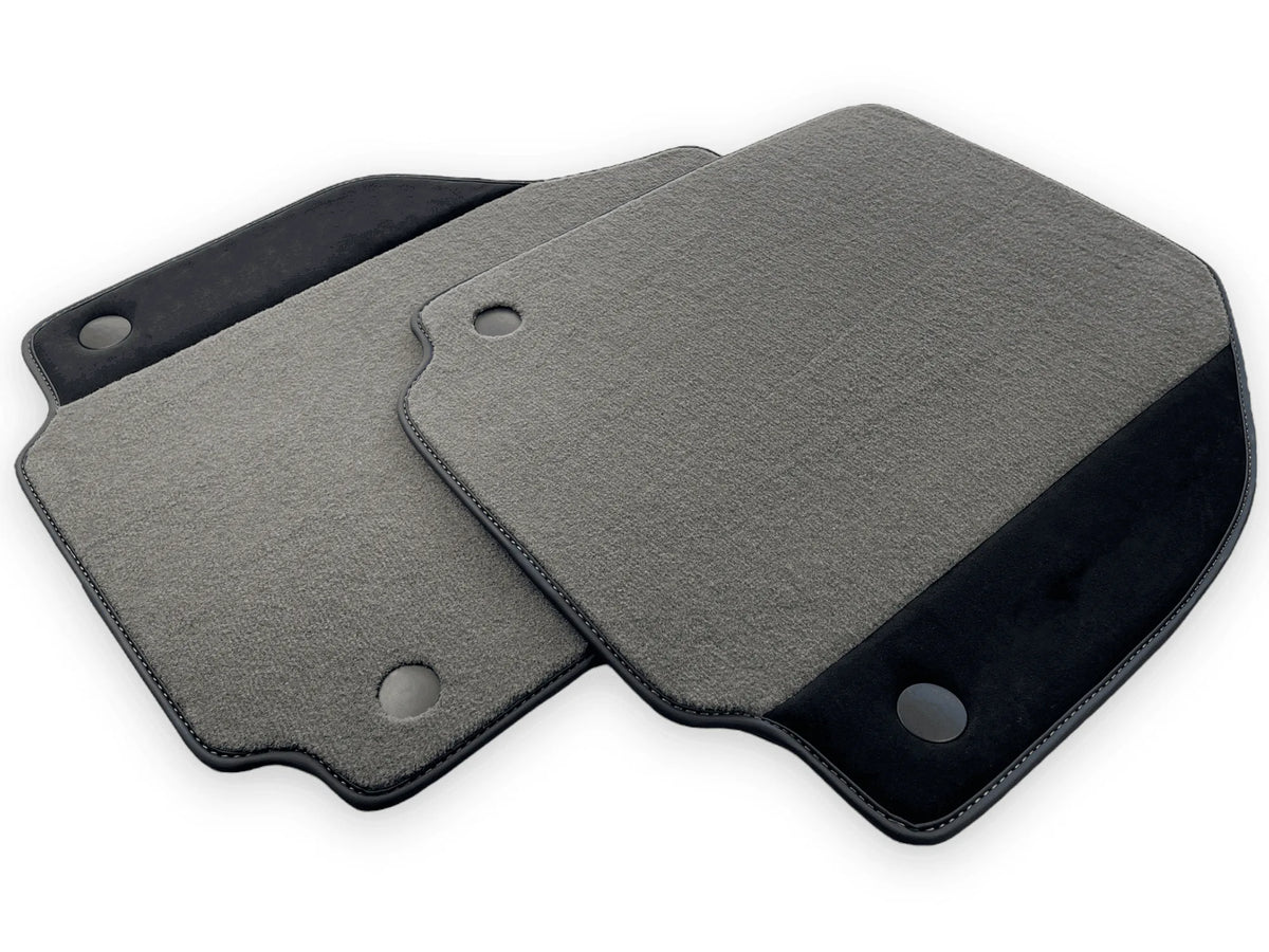 Gray Floor Mats For Ferrari 488 GTB 2015-2022 Carpets With Alcantara Leather