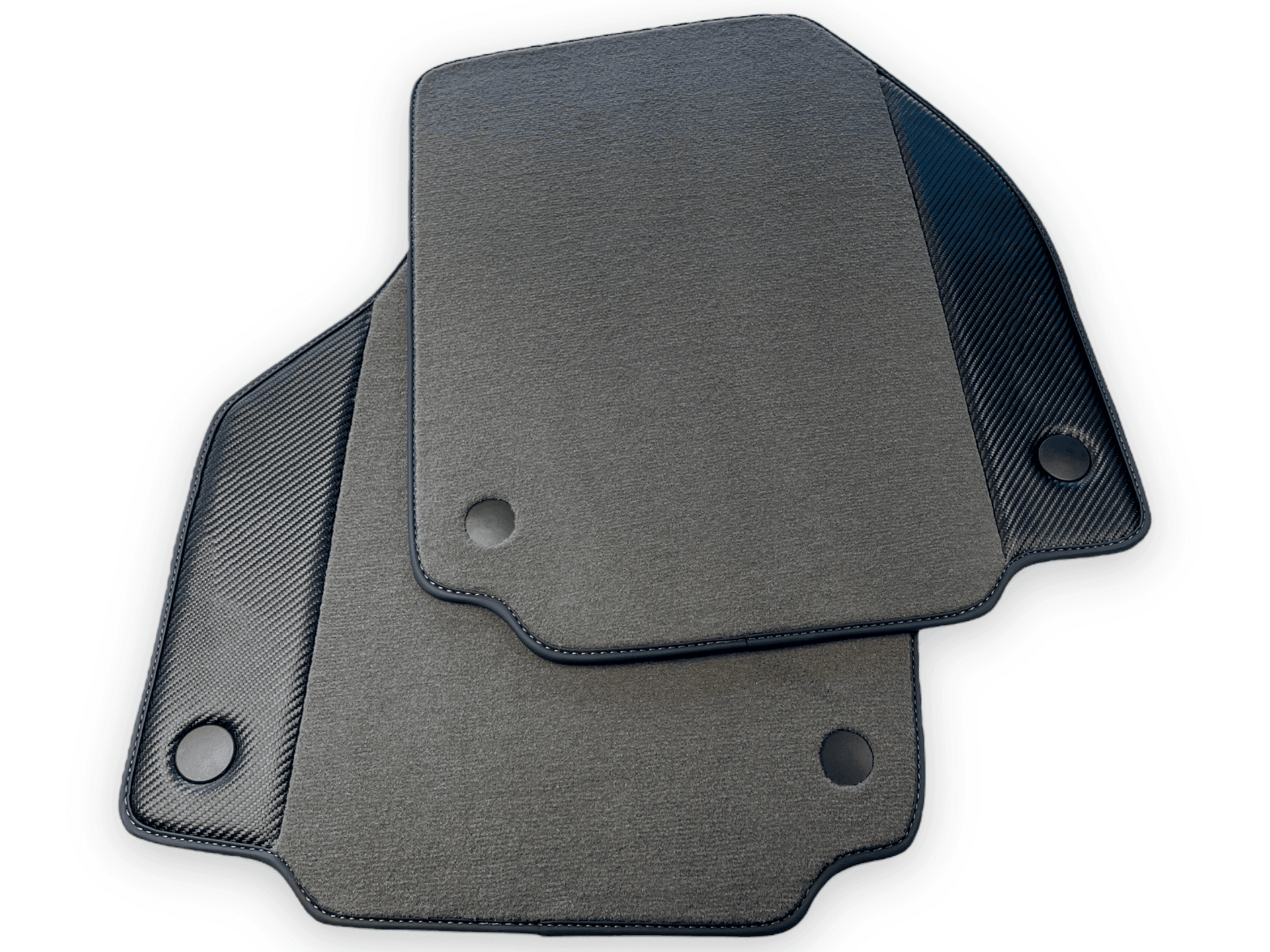 Gray Floor Mats For Ferrari F8 Tributo 2019-2022 With Carbon Leather - AutoWin