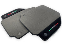 Gray Floor Mats For Ferrari 488 Spider (2016-2022) Carpets With Alcantara Leather | Italian Flag - AutoWin