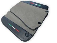 Gray Floor Mats For Ferrari 812 GTS (2019-2023) With Carbon Fiber Leather