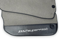 Gray Floor Mats For Ferrari 812 Superfast With Carbon Fiber Leather - AutoWin