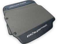 Gray Floor Mats For Ferrari 812 Superfast With Carbon Fiber Leather - AutoWin