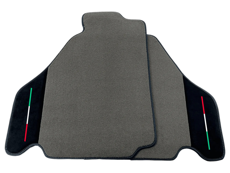 Gray Floor Mats For Ferrari F430 2004-2009 With Alcantara Leather - AutoWin