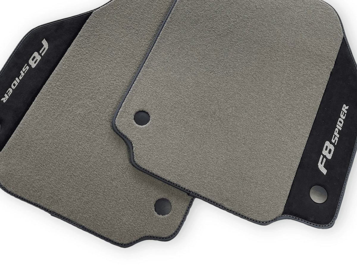 Gray Floor Mats For Ferrari F8 Spider 2019-2022 With Alcantara Leather - AutoWin