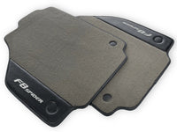 Gray Floor Mats For Ferrari F8 Spider 2019-2022 With Carbon Fiber Leather - AutoWin