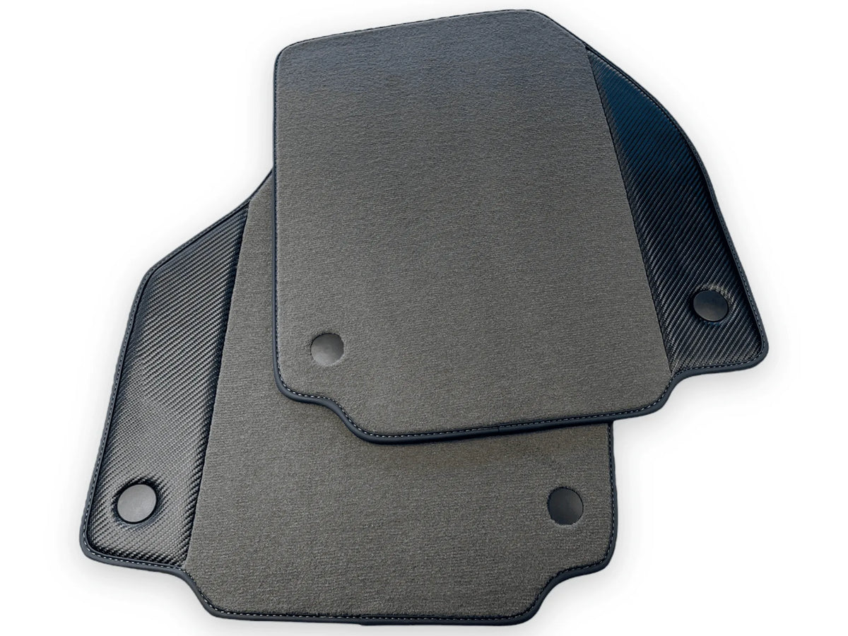 Gray Floor Mats For Ferrari F8 Spider 2019-2022 With Carbon Fiber Leather - AutoWin