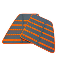 Gray Leather Floor Mats with Orange Daytona Design for Ferrari SF90 Stradale (2019-2024)