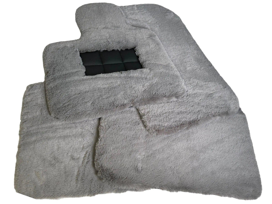 Gray Sheepskin Floor Mats For Bentley Bentayga Er56 Design Brand - AutoWin