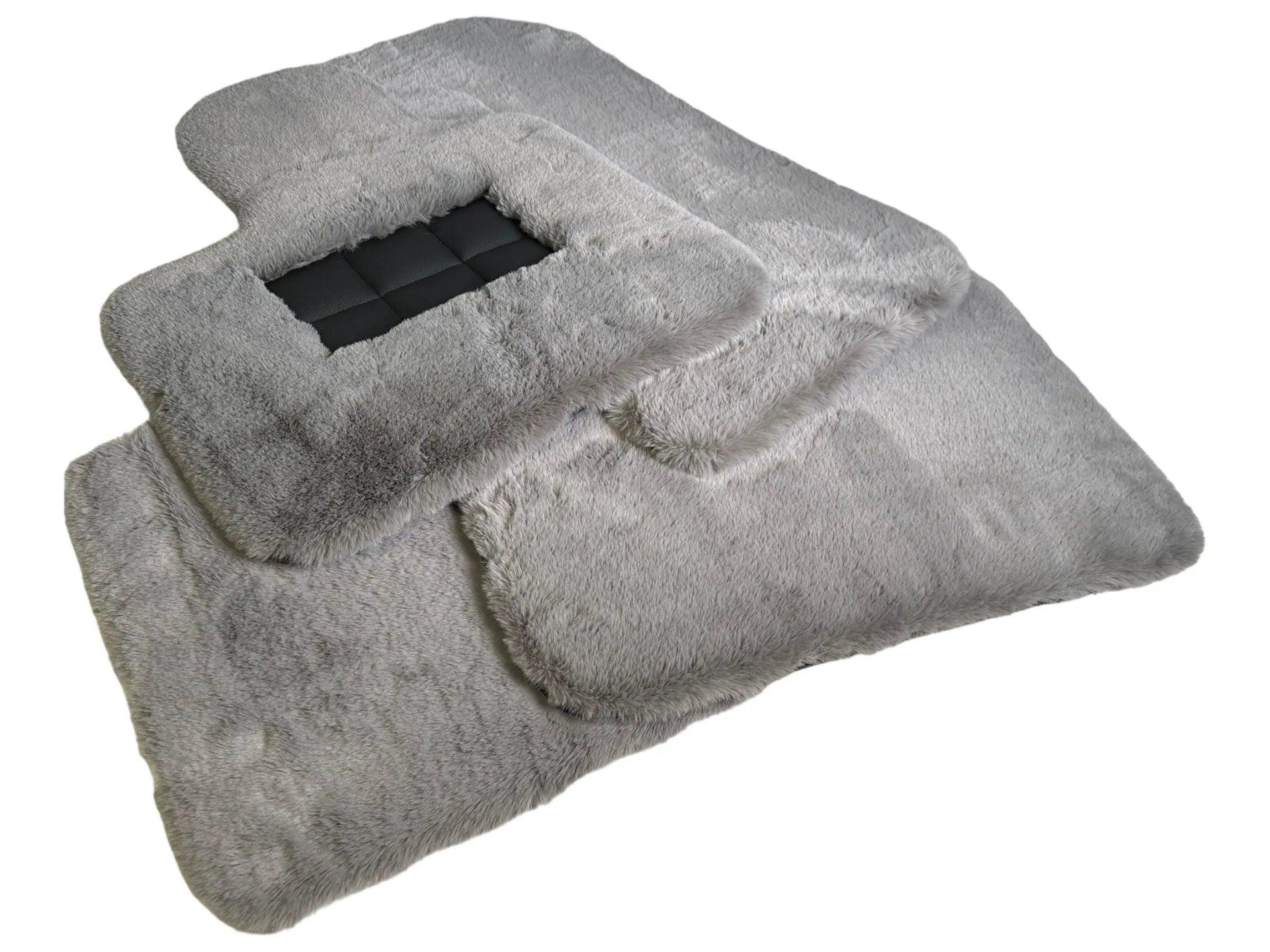 Gray Sheepskin Floor Mats For Bentley Bentayga Er56 Design Brand - AutoWin