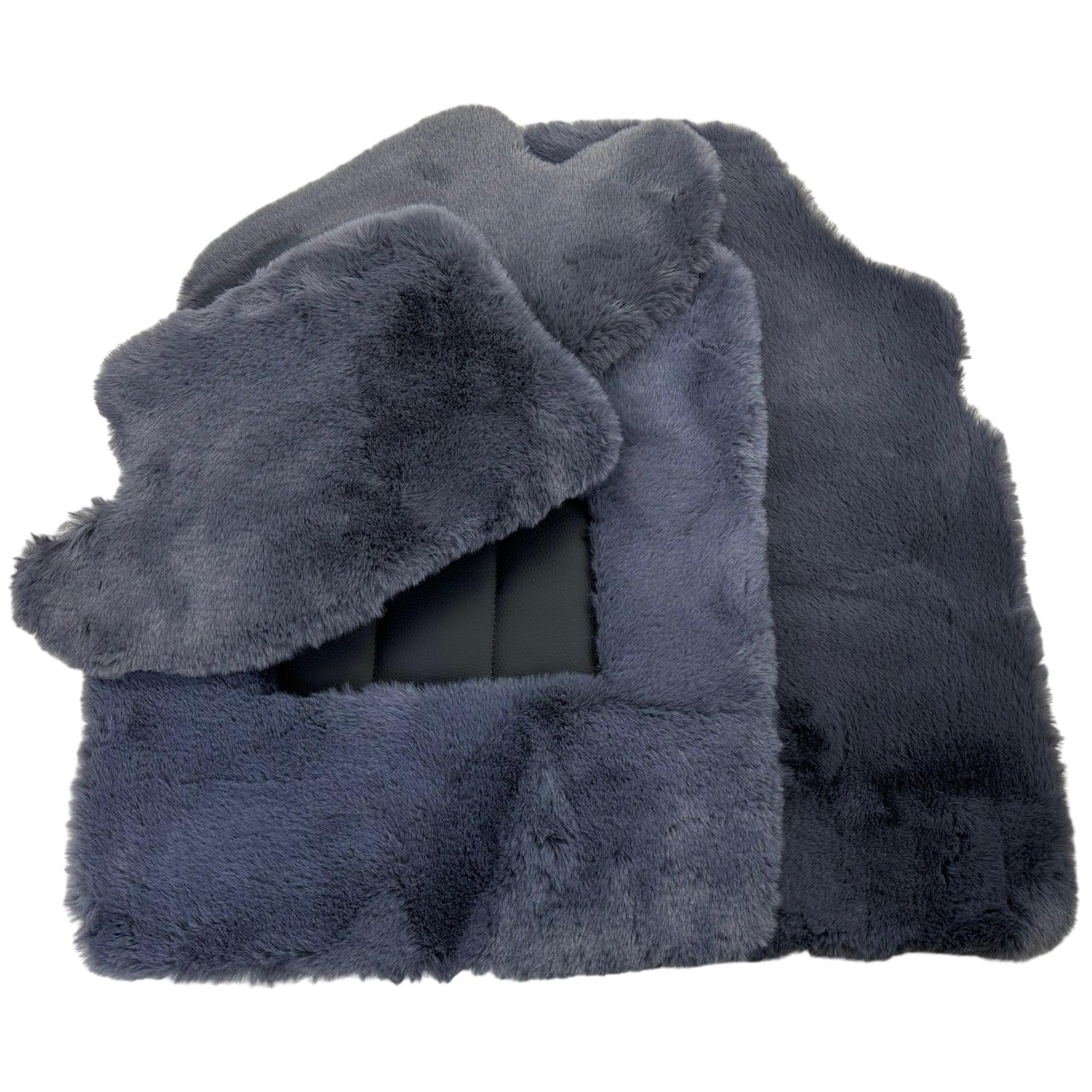 Gray Sheepskin Floor Mats For Bentley Continental GTC (2011-2018) ER56 Design - AutoWin