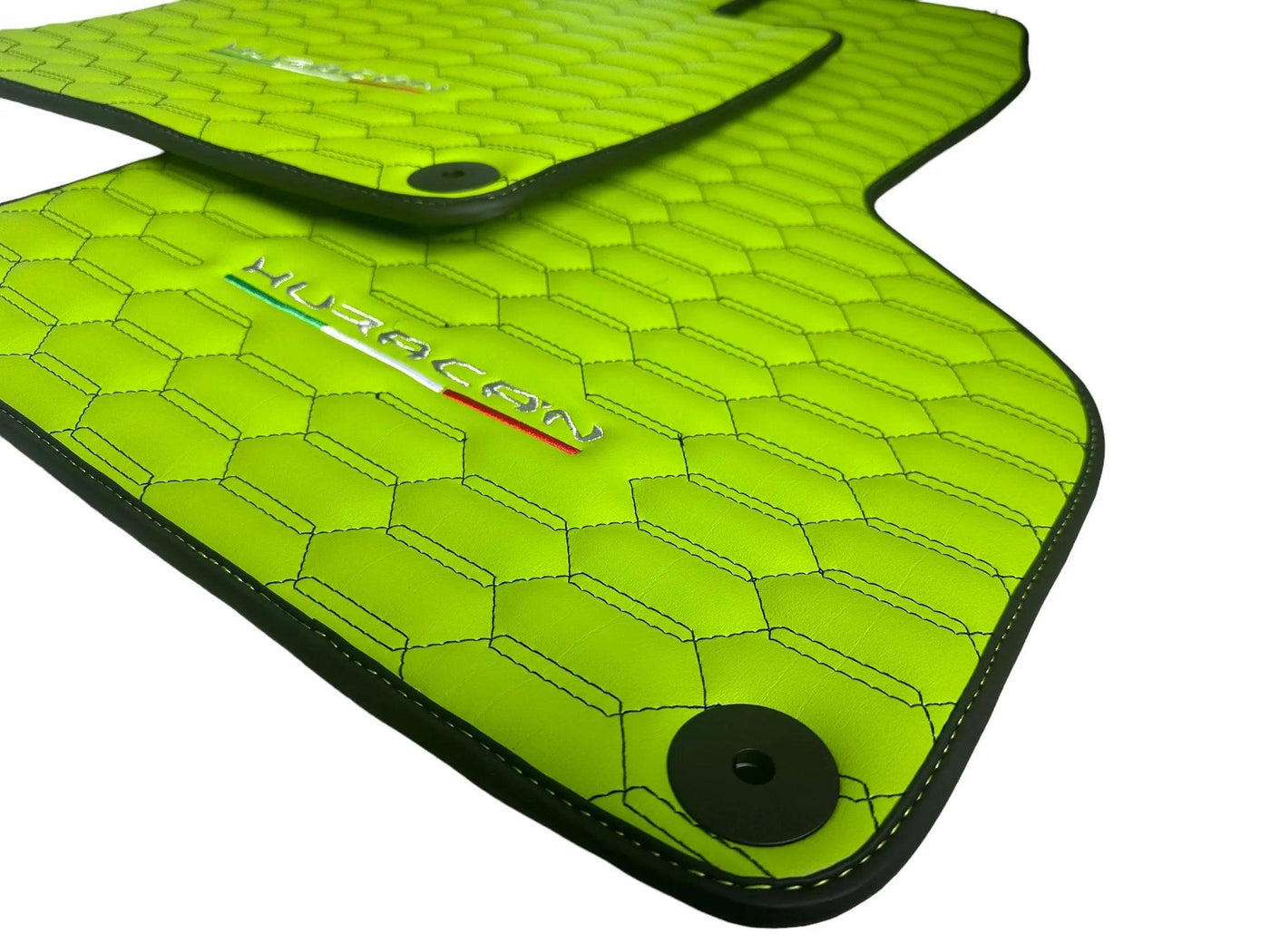 Green Leather Floor Mats for Lamborghini Huracan - AutoWin
