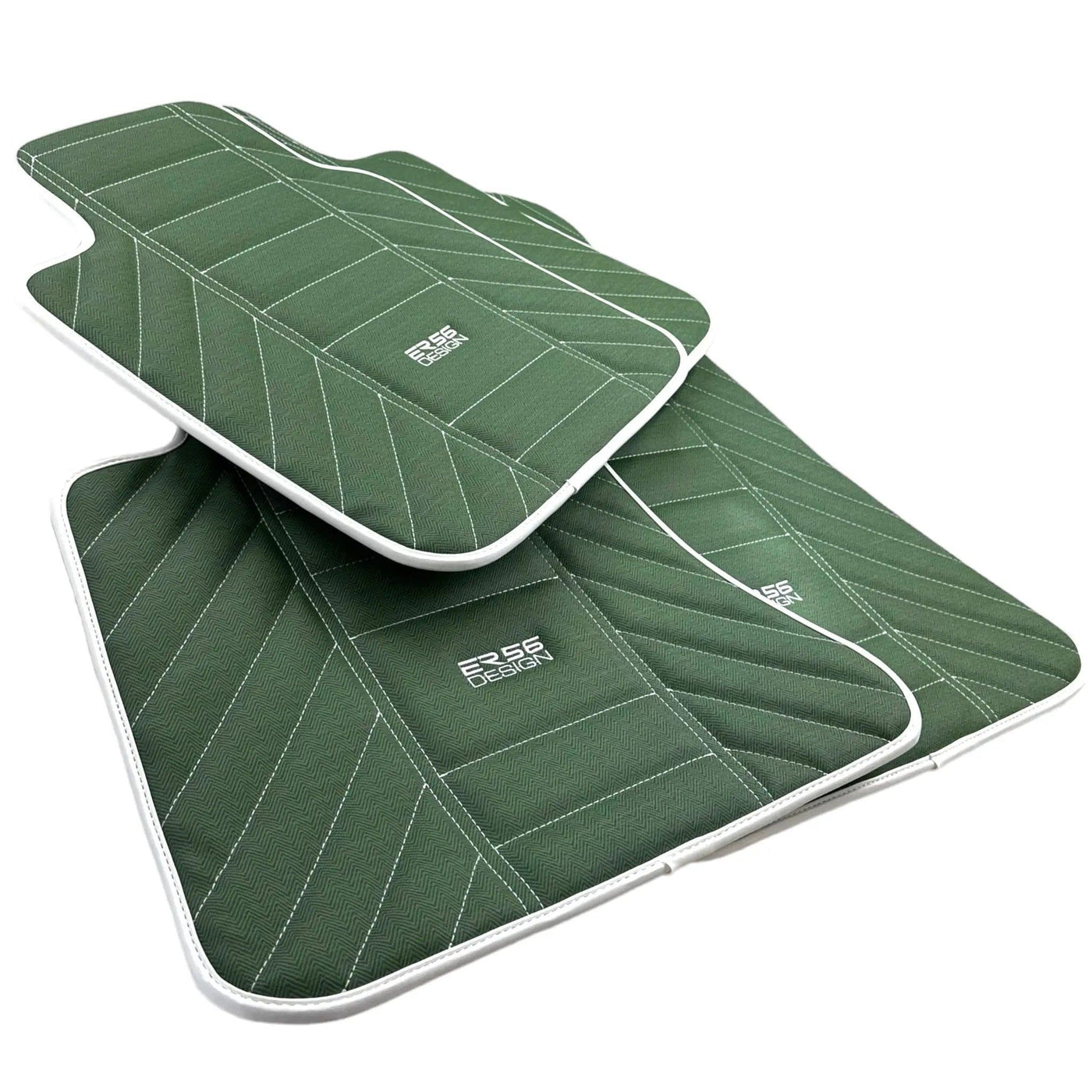 Green Leather Floor Mats For Rolls Royce Shadow 1965-1977 - AutoWin