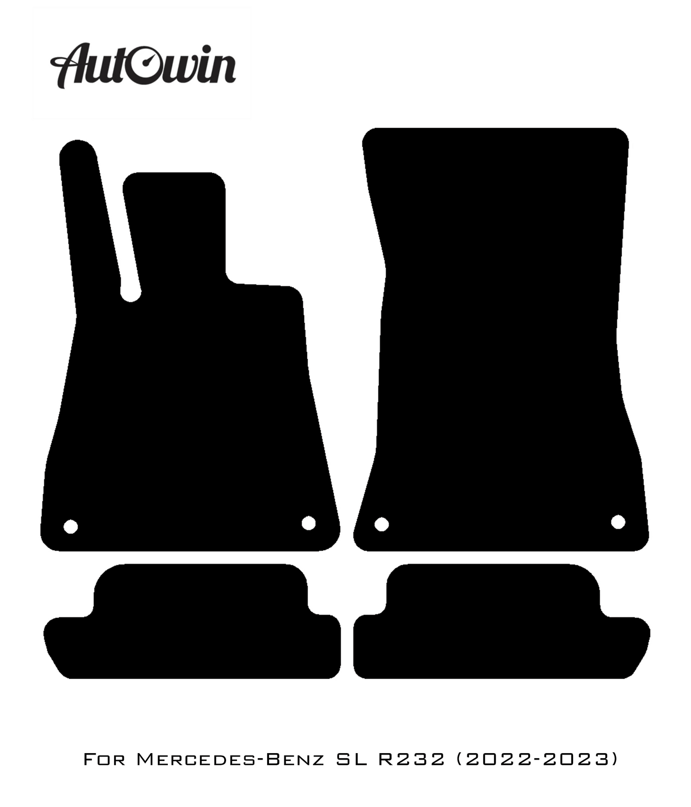 Grey Floor Mats For Mercedes-Benz SL R232 (2022-2023) ER56 Design - AutoWin