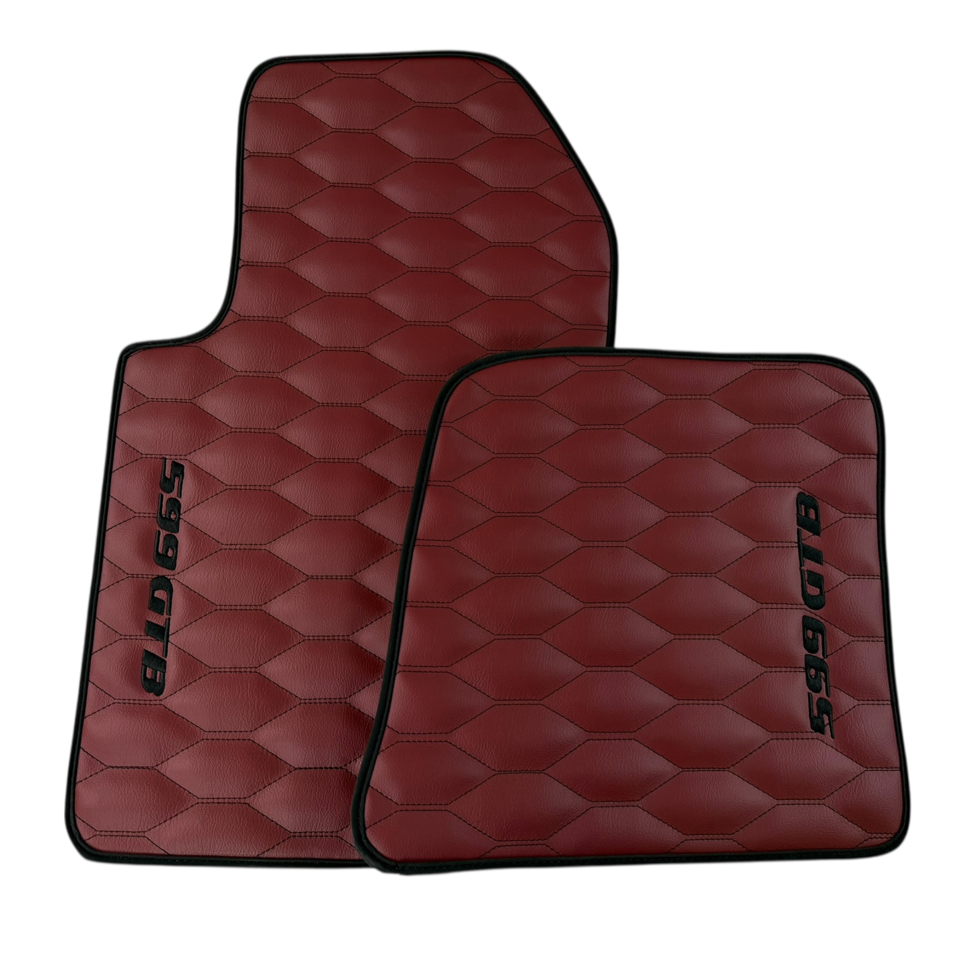 Black Floor Mats for Rolls Royce Shadow (1965-1977) | Purple Leather