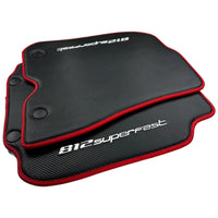 Carbon Fiber Leather Floor Mats For Ferrari 812 Superfast - AutoWin