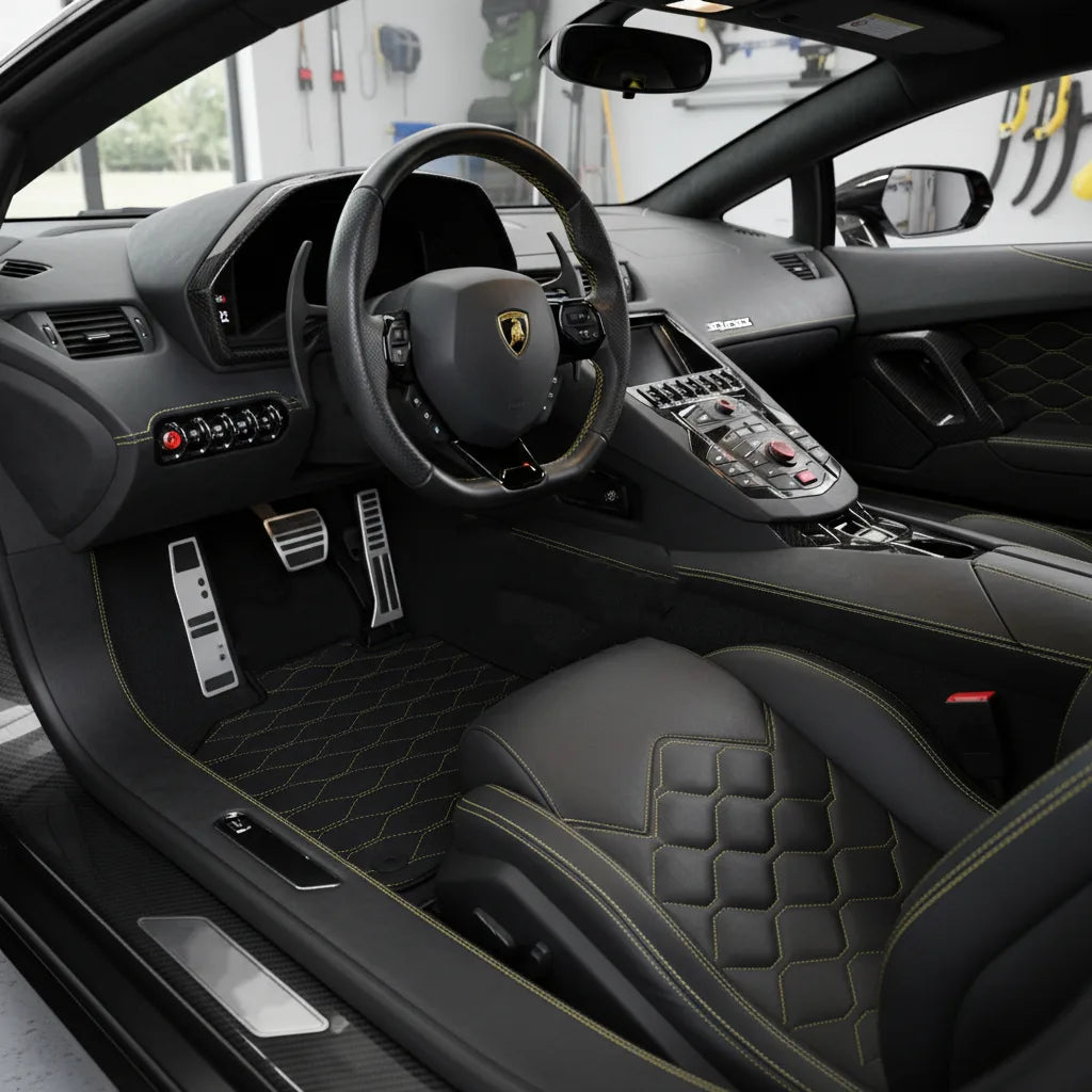 Interior look of floor mats for Lamborghini Aventador SV (2012-2022)