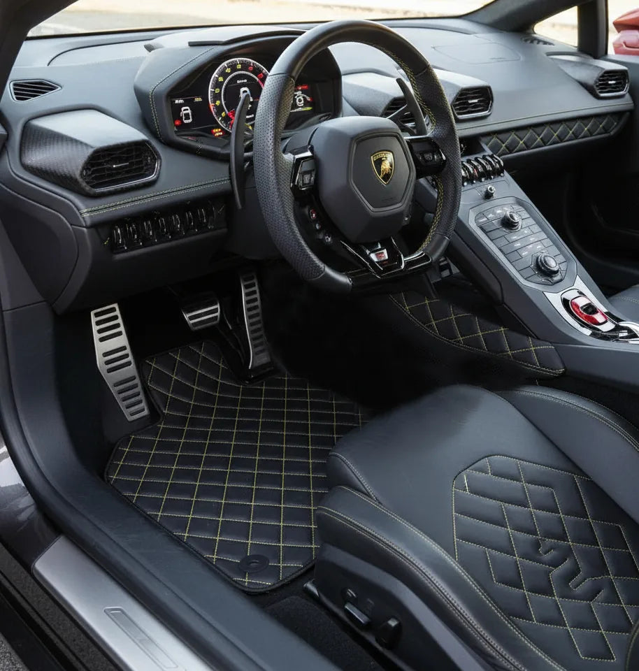 Interior look of floor mats for Lamborghini Huracan EVO (2019-2024)