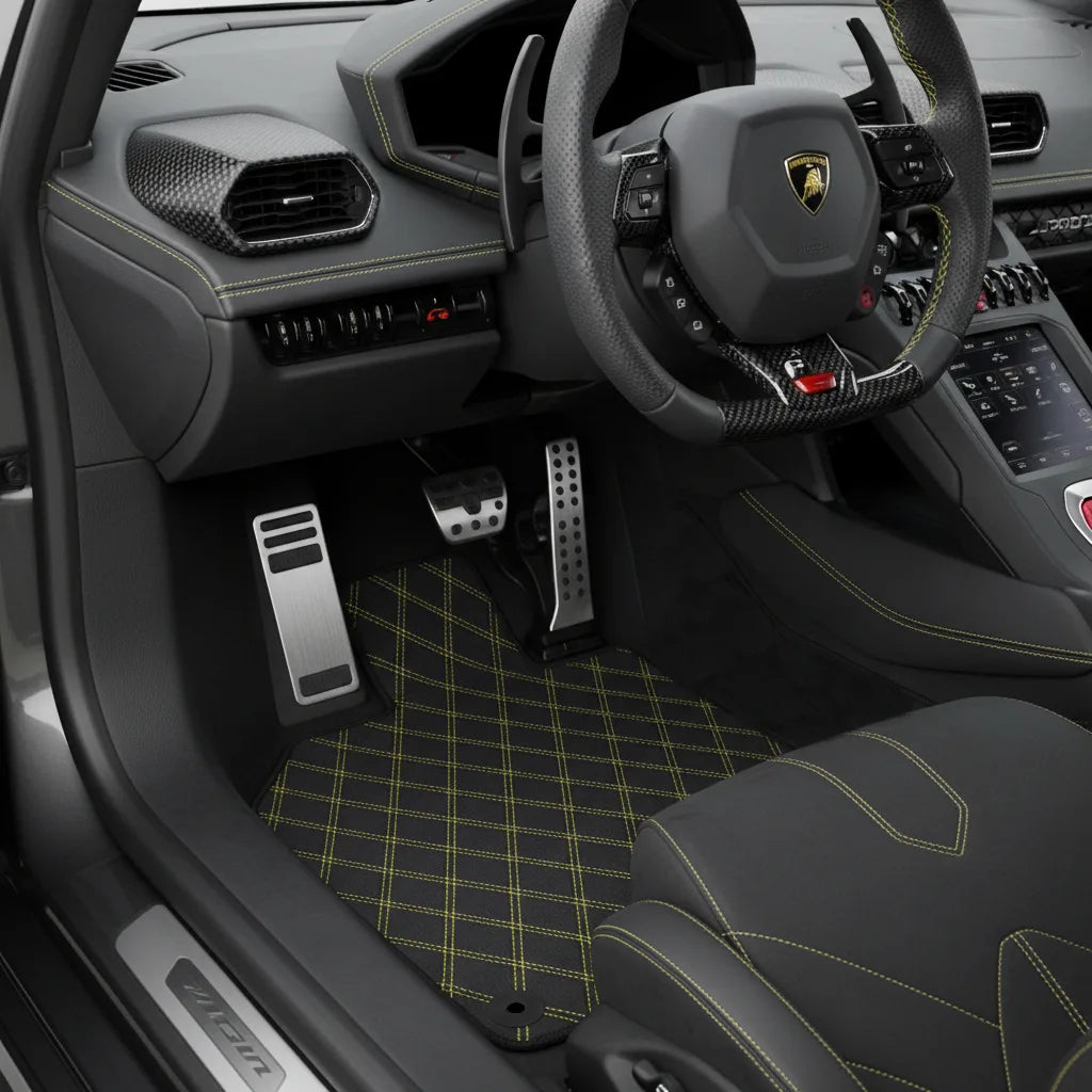 Interior look of floor mats for Lamborghini Huracan EVO (2019-2024)