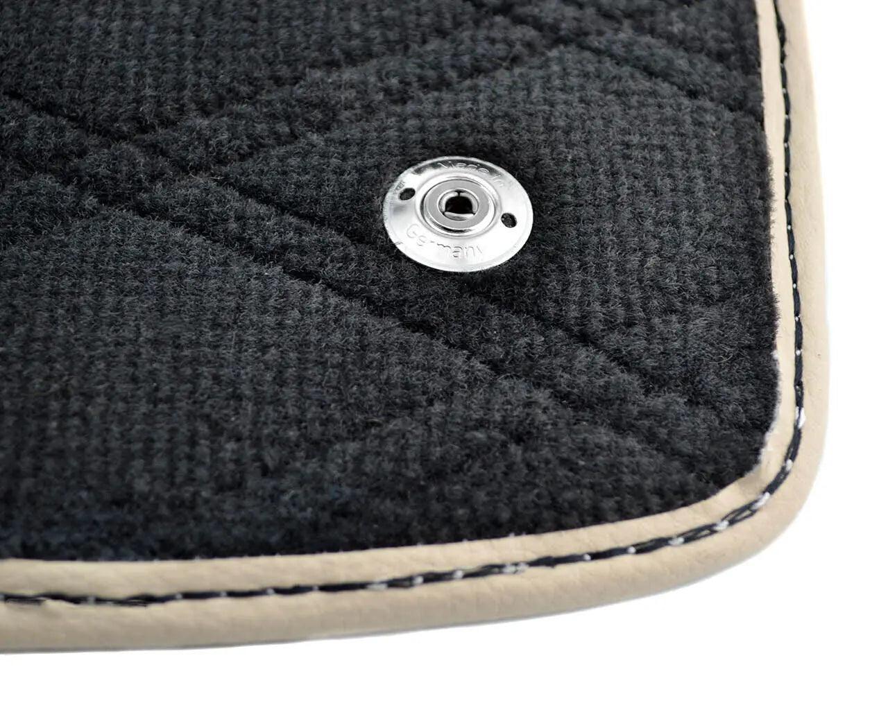 Leather Floor Mats For Bentley Continental GTC (2011-2018) Beige - AutoWin