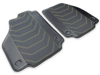 Leather Floor Mats For Ferrari 458 GT2 2012-2015 Black With Yellow Sewing