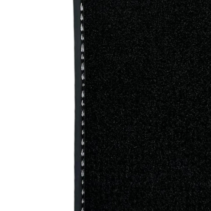 Leather Floor Mats for Ferrari 458 Italia (2009-2015) with White Sewing ER56 Design - AutoWin