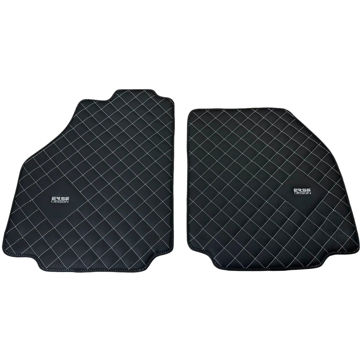 Leather Floor Mats for Ferrari 458 Speciale (2012-2015) with White Sewing ER56 Design
