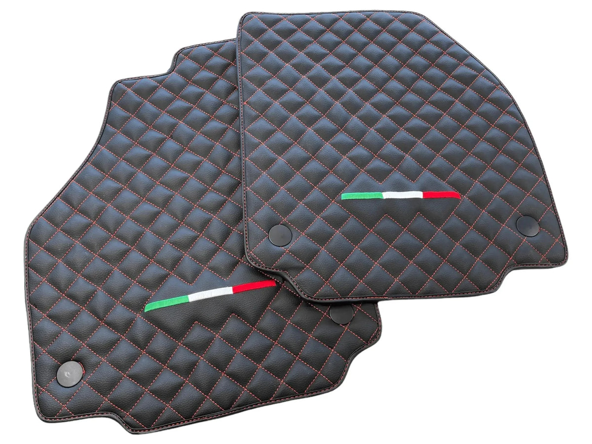 Leather Floor Mats For Ferrari 458 Spider 2012-2015 Black