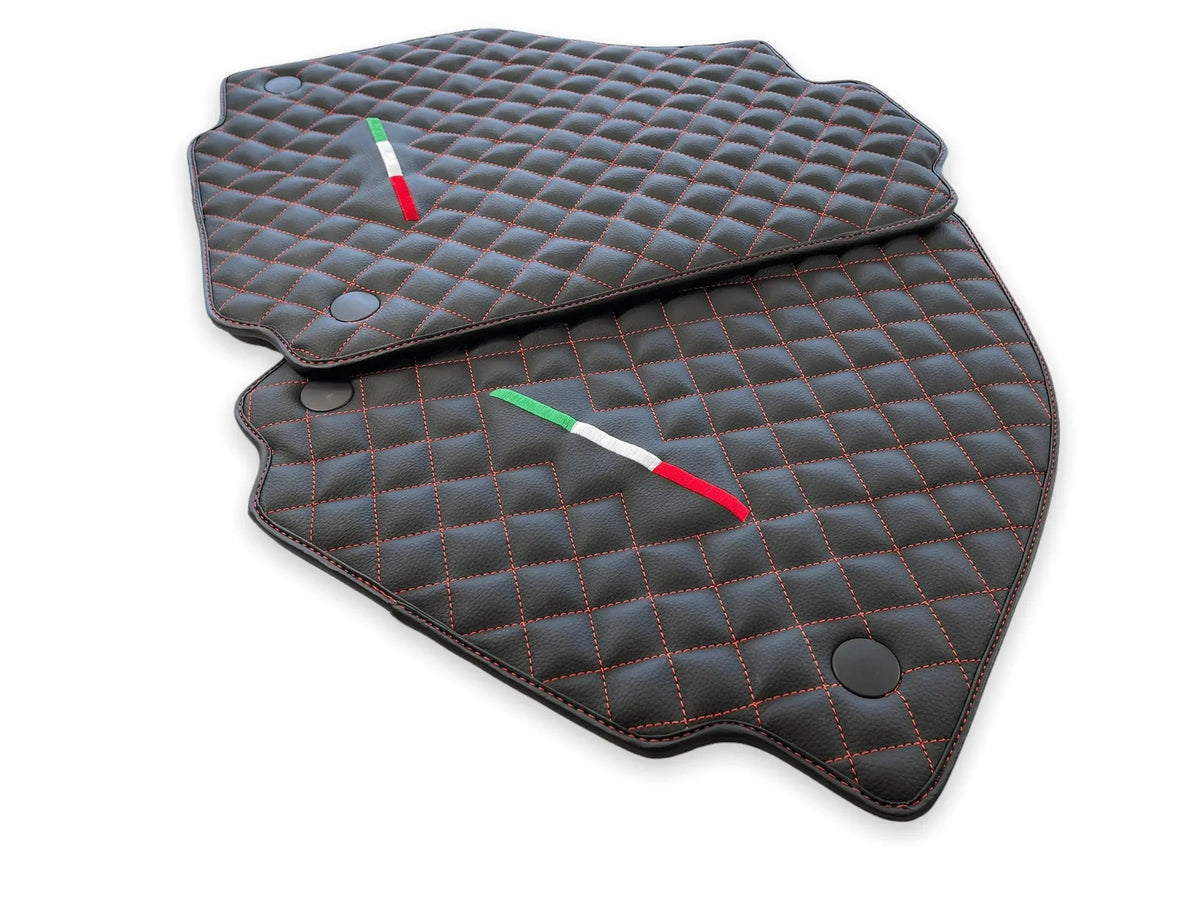 Leather Floor Mats For Ferrari 458 Spider 2012-2015 Black
