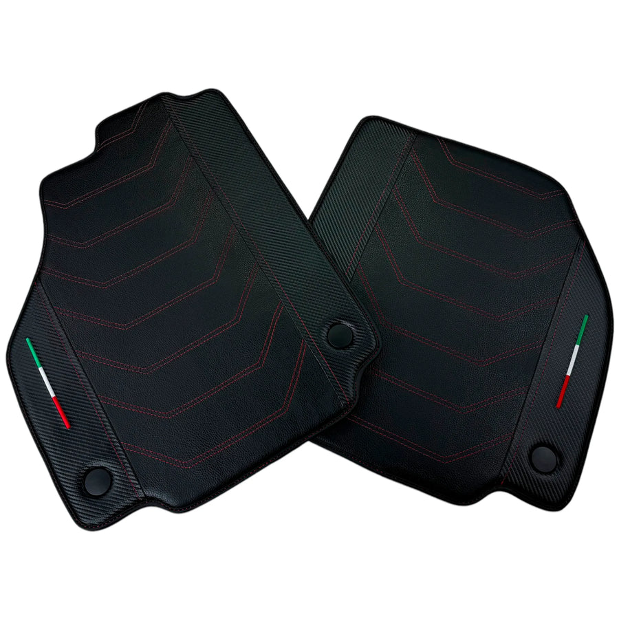 Leather Floor Mats For Ferrari 458 Spider 2012-2015 With Carbon Fiber | Italian Edition