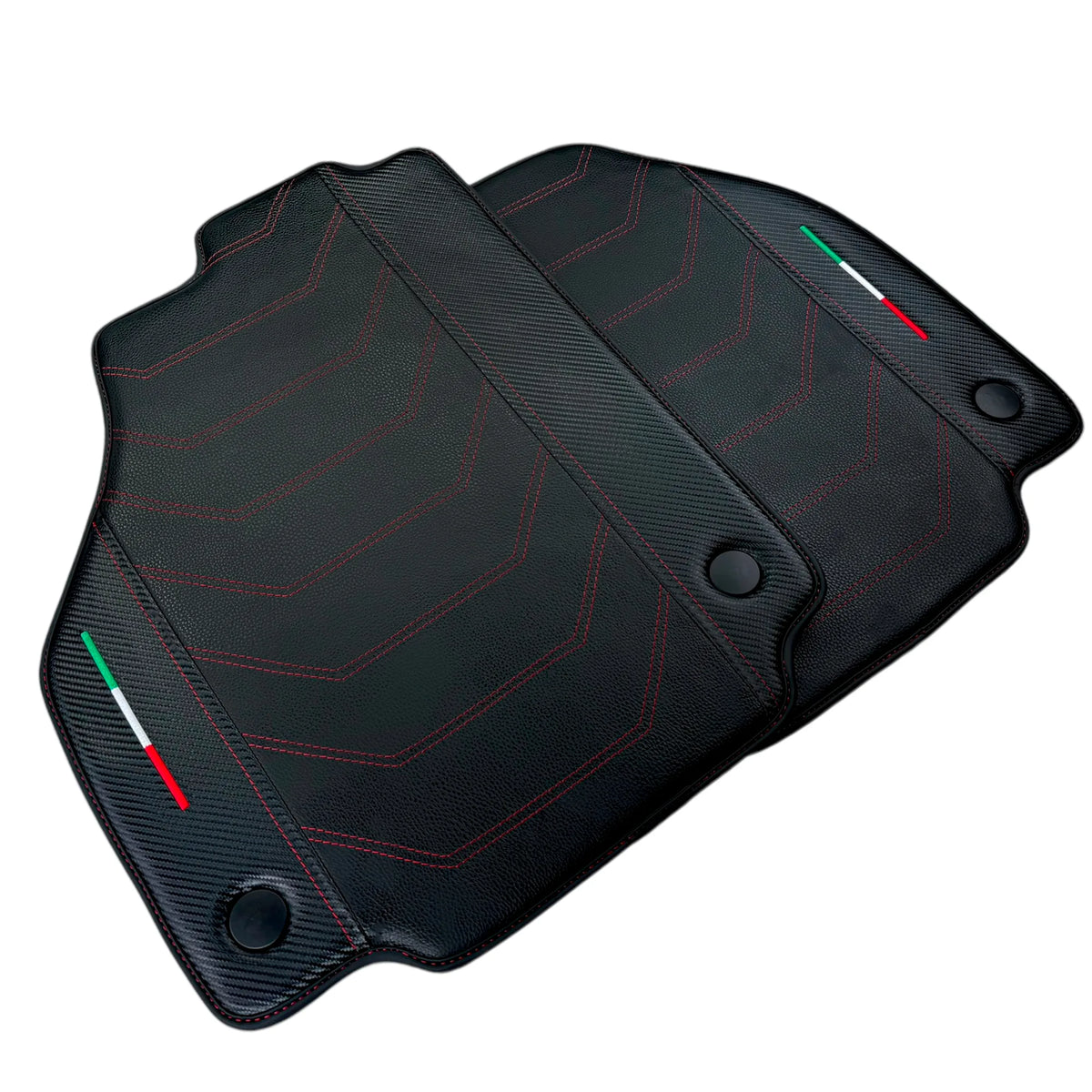 Leather Floor Mats For Ferrari 458 Spider 2012-2015 With Carbon Fiber | Italian Edition