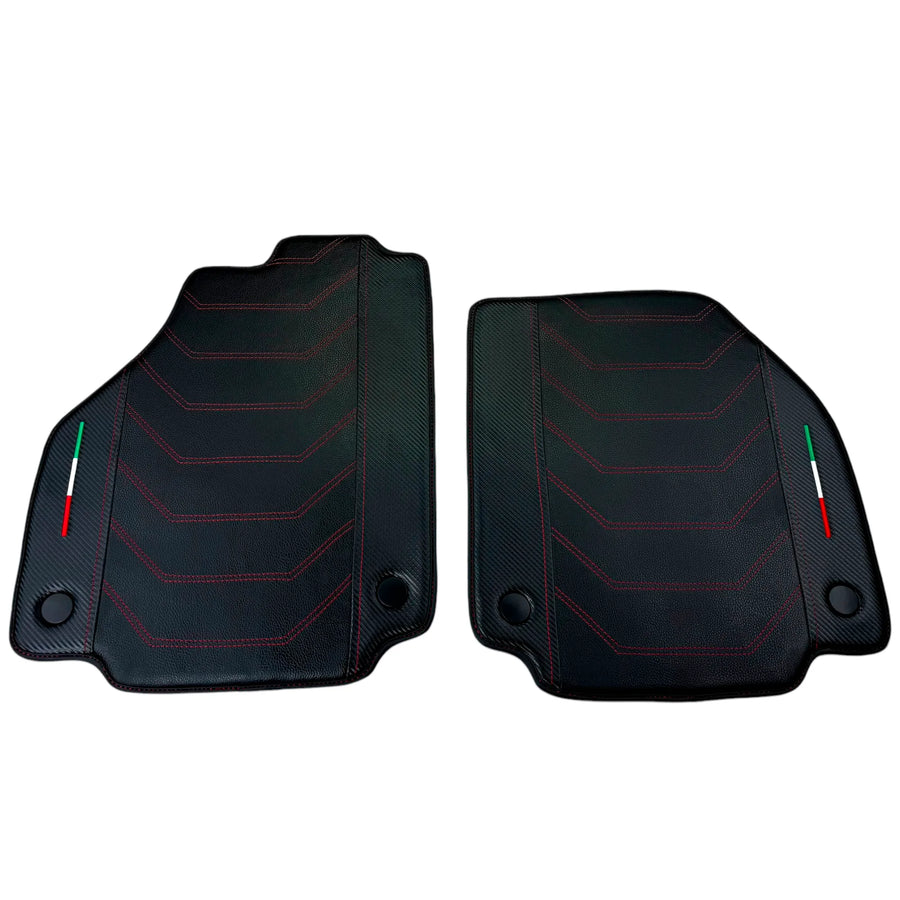Leather Floor Mats For Ferrari 458 Spider 2012-2015 With Carbon Fiber | Italian Edition