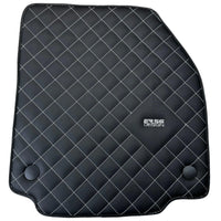 Leather Floor Mats for Ferrari 458 Spider (2012-2015) with White Sewing ER56 Design - AutoWin