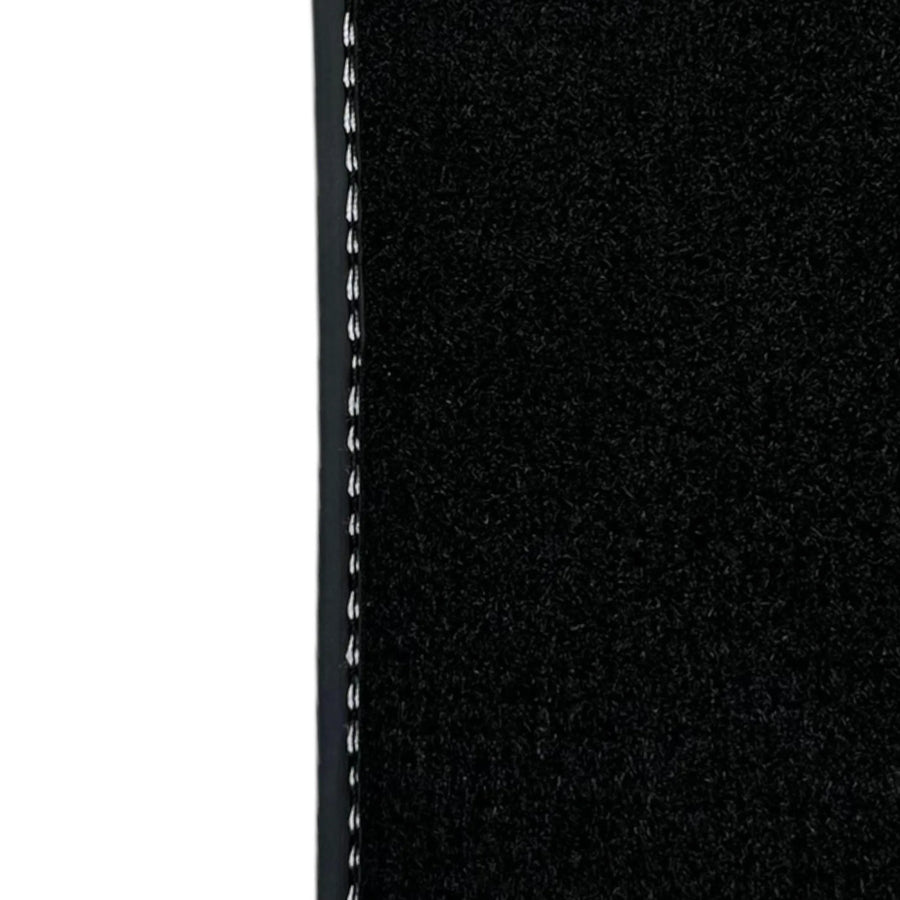 Leather Floor Mats for Ferrari 458 Spider (2012-2015) with White Sewing ER56 Design - AutoWin