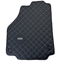 Leather Floor Mats for Ferrari 458 Spider (2012-2015) with White Sewing ER56 Design - AutoWin