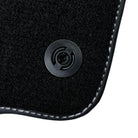 Leather Floor Mats for Ferrari 458 Spider (2012-2015) with White Sewing ER56 Design - AutoWin