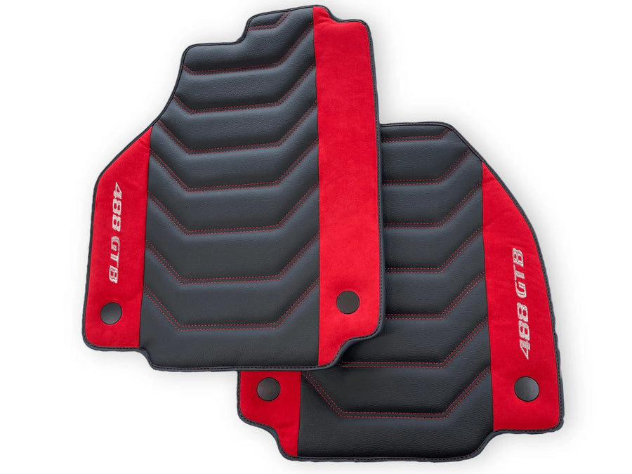 Leather Floor Mats For Ferrari 488 GTB 2015-2022 - AutoWin