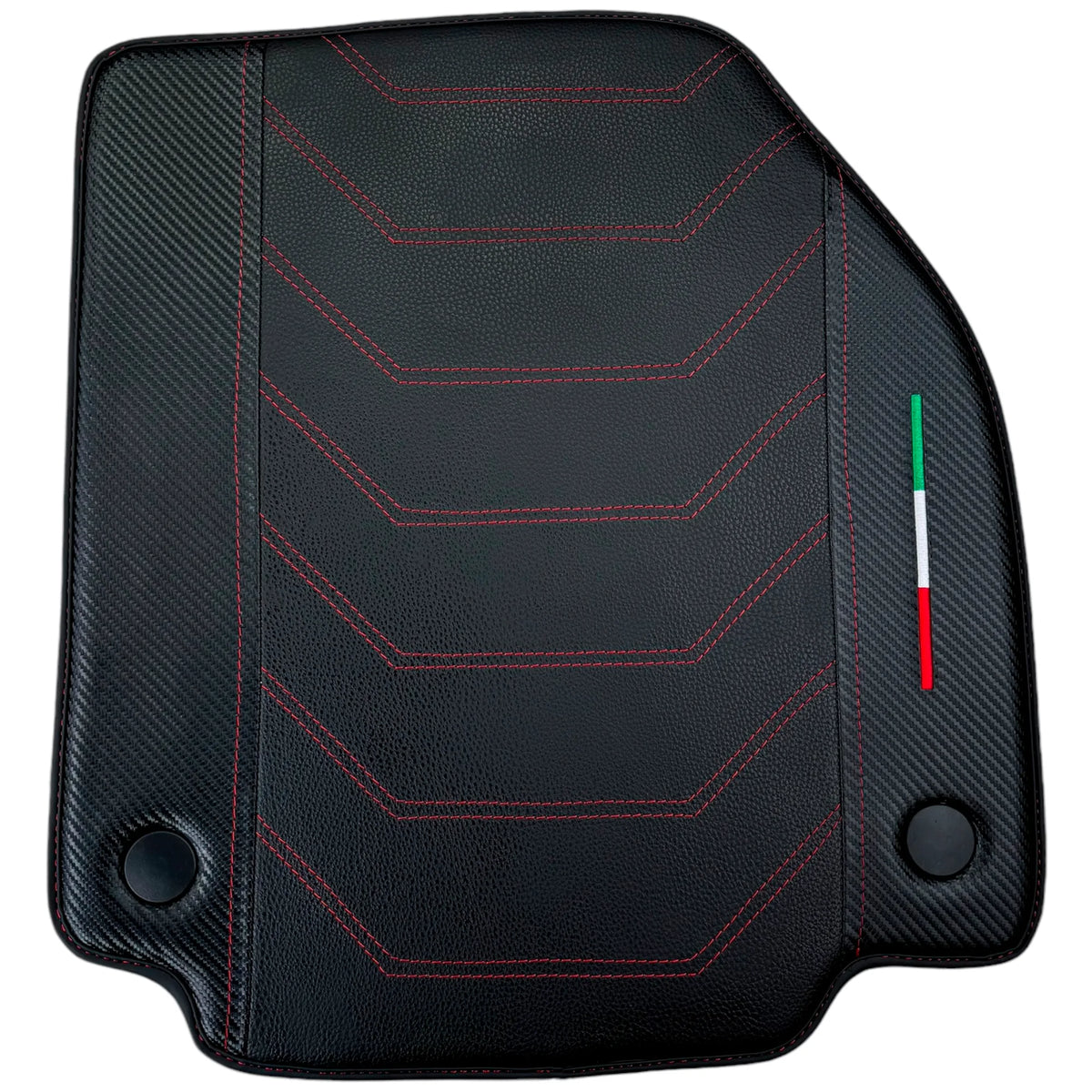 Leather Floor Mats For Ferrari 488 GTB (2016-2022) With Carbon Fiber | Italian Edition