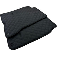 Leather Floor Mats for Ferrari California T (2015-2018) Black Sewing ER56 Design - AutoWin