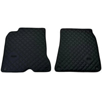 Leather Floor Mats for Ferrari California T (2015-2018) Black Sewing ER56 Design - AutoWin