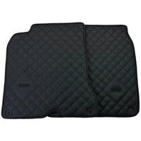 Leather Floor Mats for Ferrari California T (2015-2018) Black Sewing ER56 Design - AutoWin