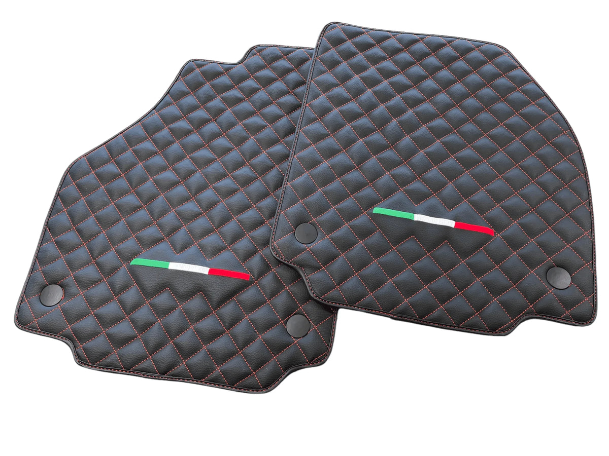 Leather Floor Mats For Ferrari F8 Tributo (2019-2023) Italian Edition - AutoWin