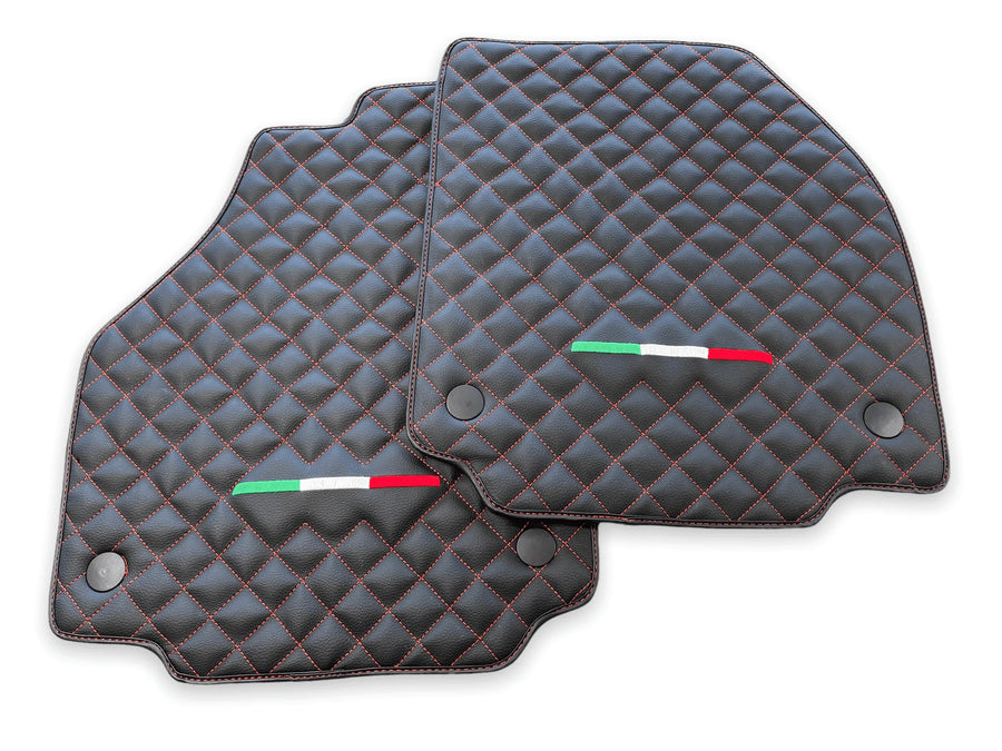 Leather Floor Mats For Ferrari F8 Tributo (2019-2023) Italian Edition - AutoWin