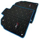 Leather Floor Mats for Lamborghini Aventador SVJ Limited Edition with Blue Trim - AutoWin