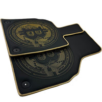 Leather Floor Mats for Lamborghini Aventador with Bitcoin Sewing - AutoWin