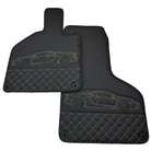 Leather Floor Mats for Lamborghini Huracan Yellow Sewing | ER56 Design - AutoWin